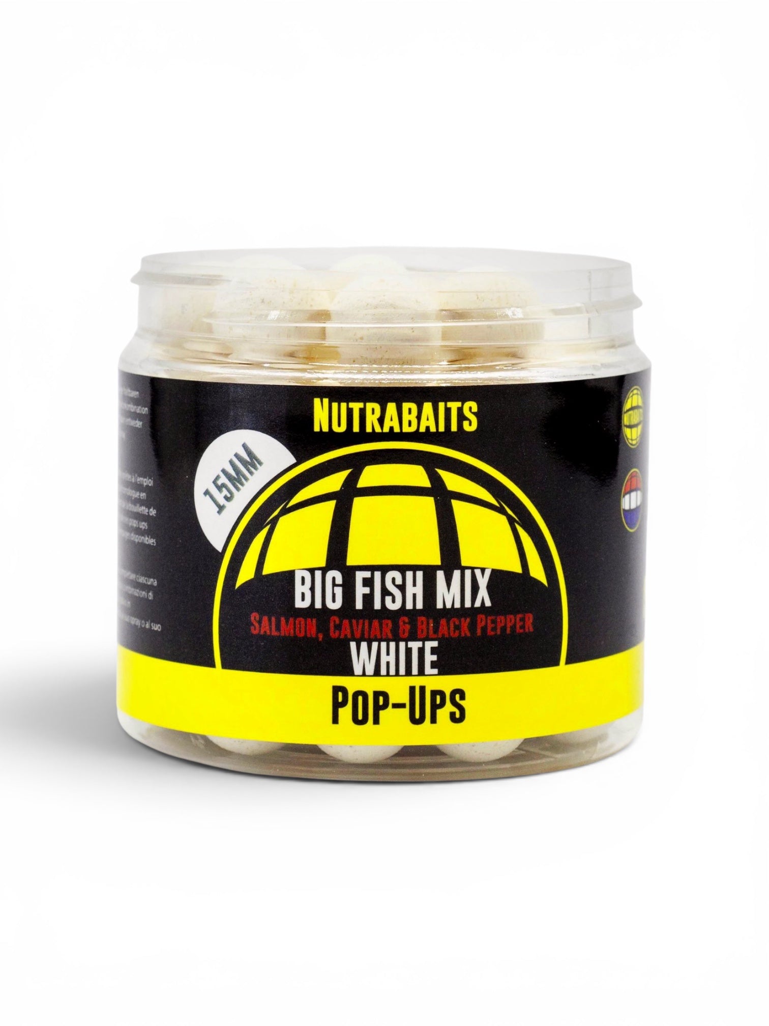 18mm Big Fish Mix: Salmon, Caviar & Black Pepper White Pop-Ups