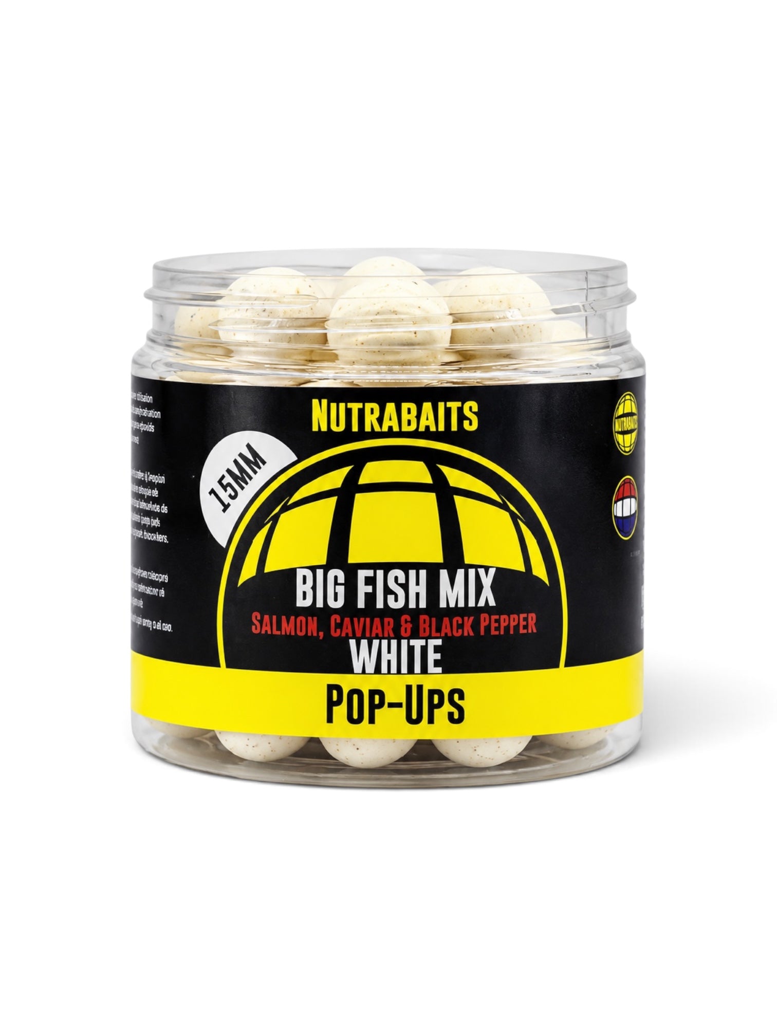 18mm Big Fish Mix: Salmon, Caviar & Black Pepper White Pop-Ups