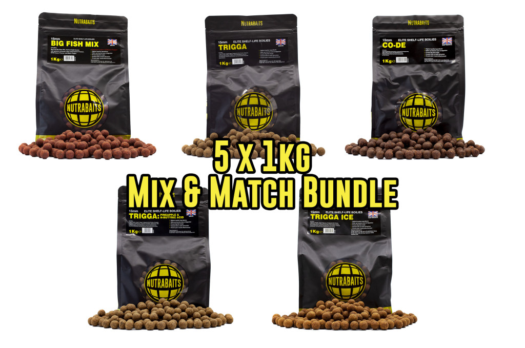 Nutrabaits - 5 x 1kg Mix and Match Bundle - Carp Bait - Boilies, Pop-Ups,  Pellets